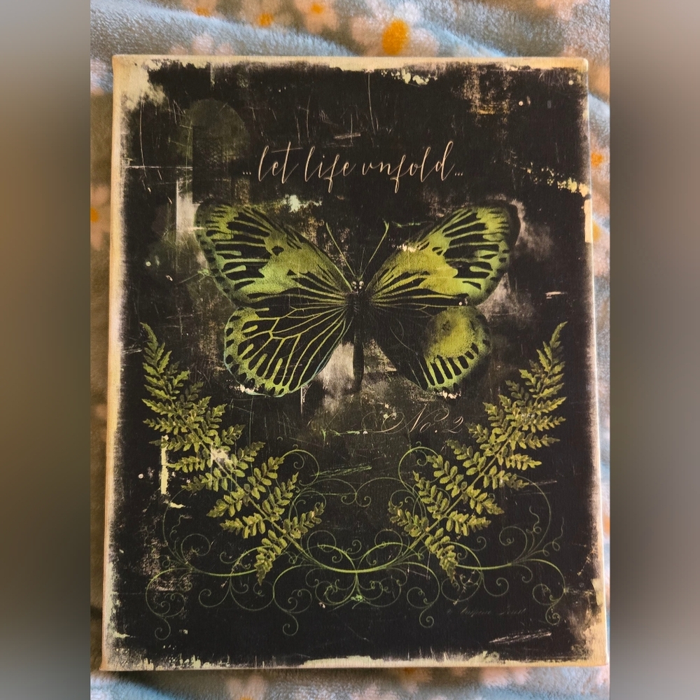 Green Butterfly Canvas Art